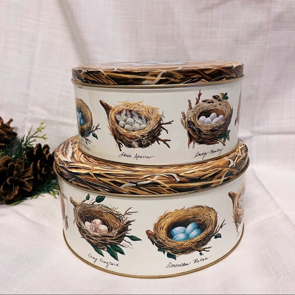 DEPT 56 • Birds Nest Tins • Two Tins